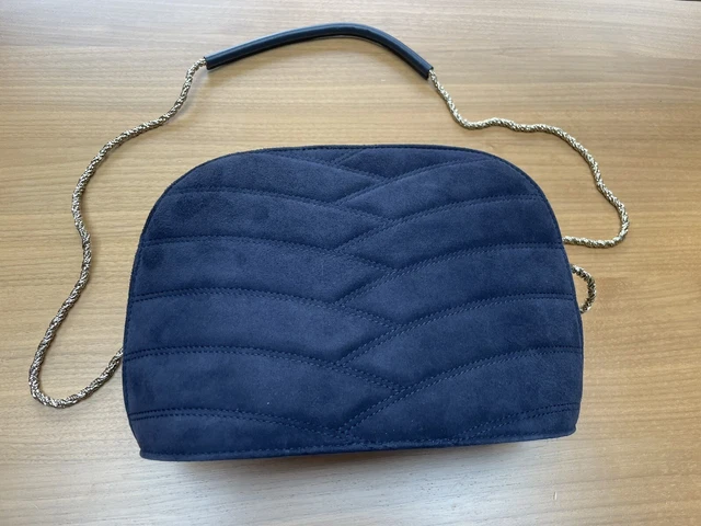 SEZANE VICTOR BAG Navy Suede quilted used 100.00 PicClick UK