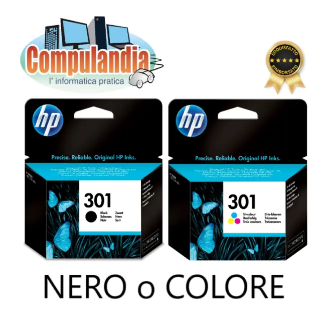 HP-301 NERO, HP-301 COLORE - Cartucce ORIGINALI