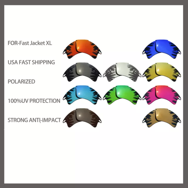 Replacement Polarized Lenses for-Oakley Fast Jacket XL Sunglasses Anti Scratch