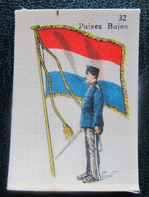 Cigarette Silks Card Netherland military La Favorita Soldiers Flag ORIGINAL BACK
