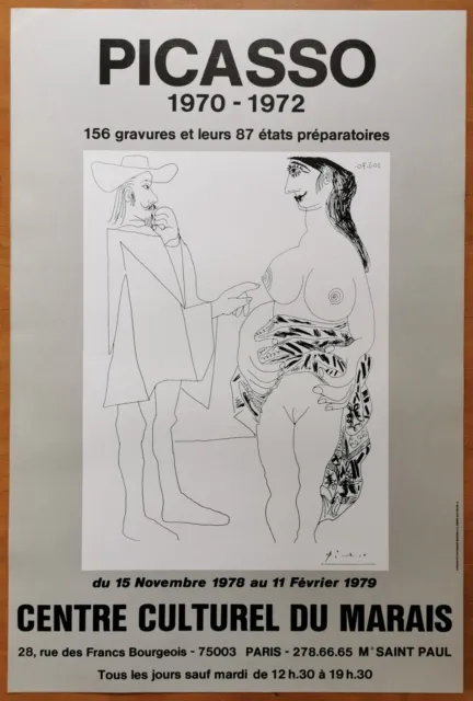 Picasso - Centre Culturel Du Marais Paris - Affiche Originale Exposition 1978