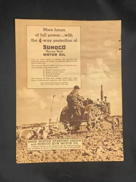 Magazine Ad - 1936 - Sunoco Motor Oil - farming