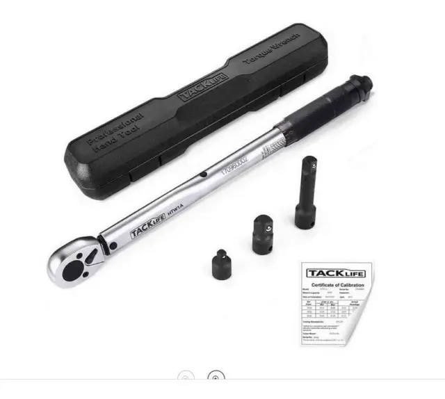 Tacklife 3/8" Torque Wrench Snap Socket Professional Drive Click Type Ratcheting