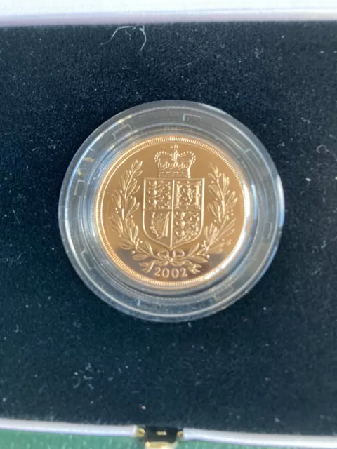 2002 ROYAL MINT GOLD PROOF  Golden Jubilee Shield 3 COIN SOVEREIGN SET Box & COA 3