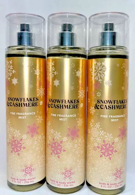 3 Snowflakes & Cashmere Fine Fragrance Mist Bath & Body Works 8 fl oz