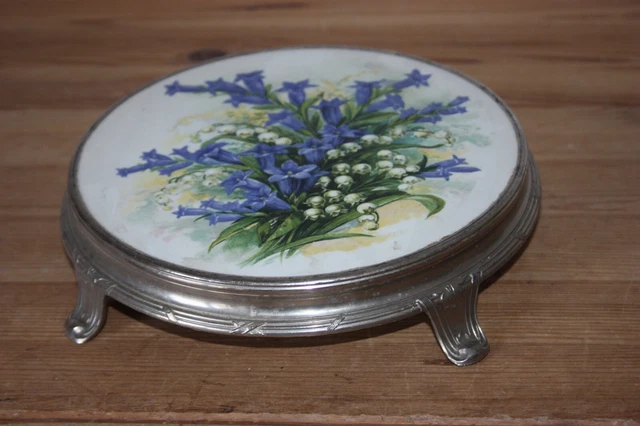 Dessous de Plat Porcelaine déco Fleurs Muguet Jacinthe des Bois