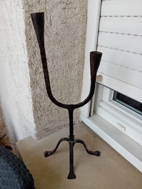 Bougeoir Ancien De Style Renaissance En Bronze Doré - Pièce Décorative Haute Époque