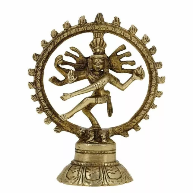 4" Beautiful Brass Dancing Lord Shiva Natraj God Natraja Statue Collectible Gift