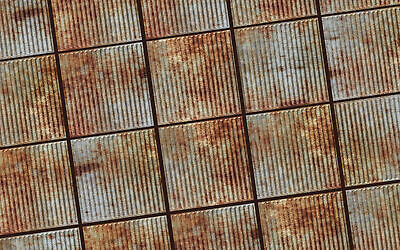 Faux Old Tin Roof PVC Decorative Ceiling Tile 2' x 2' (Lot of 25) #261 Drop-in 2