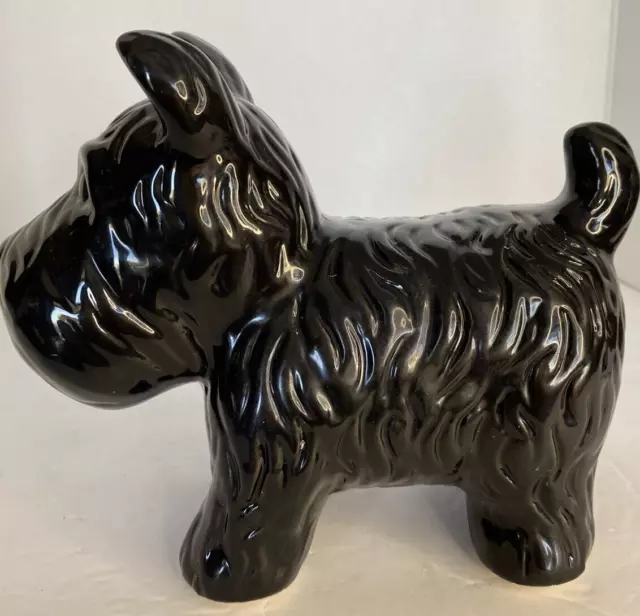 Scottish Terrier Large Black Figurine Dog 9" Long by 7" Tall Enesco Vintage N507