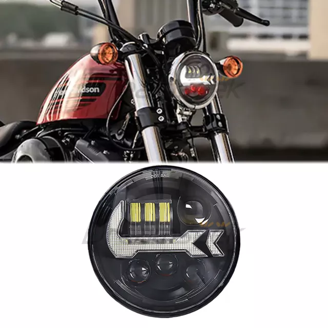 5.75'' Pouce LED Phare pour Harley Softail Moto Haute Basse Scellé Lumière DRL