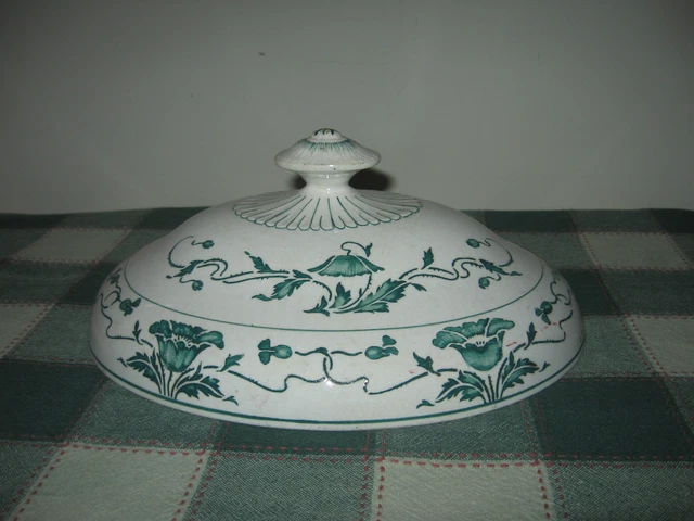 Villeroy & Boch SAXONY Art Deco Tureen Lid VIL1 Green Poppy Single Vine Dresden