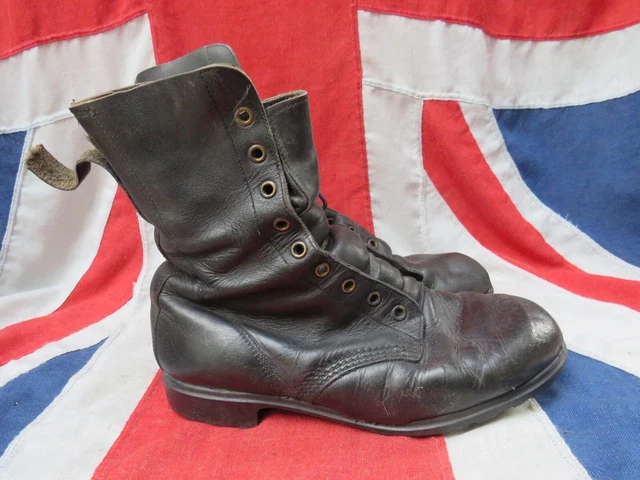 BRITISH ARMY MILITARY High Tops Black Leather Boots 282/102 L ...
