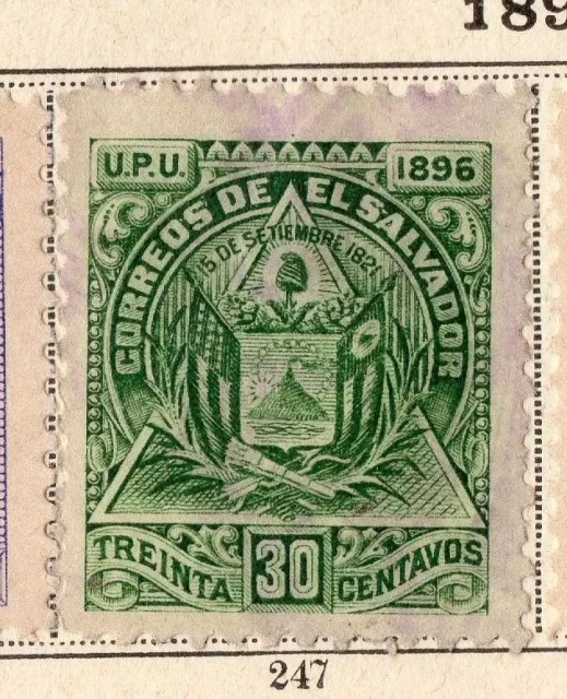 El Salvador 1896 Early Issue Fine Mint Hinged 30c. 094094