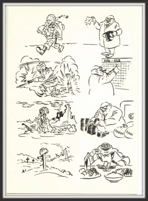 Vietnam War Anti-capitalist anti-military caricature Money Graphic art postcard