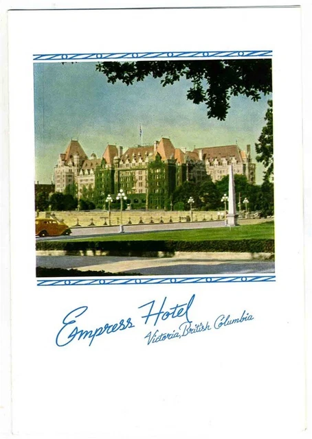 1939 Canadian Pacific Railroad Dining Car Service Menu Empress Hotel Vancouver