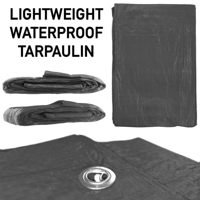 Tarpaulin Ground Sheet Cover, Waterproof Lightweight 80 gsm Tarp Grey, All Sizes