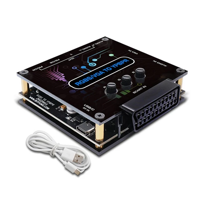 CONVERTITORE DA RGBS VGA a YPBPR SCART a YPBPR per 480i 480p 576i 576p ...