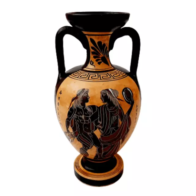 Ancient Greek Vase 22cm,Black figure Amphora,Shows God Apollo,Goddess Aphrodite