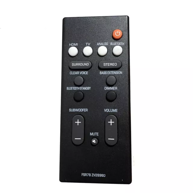 Audio Speaker Soundbar Remote Control For YAMAHA YAS-106 ATS-1060 FSR78 ZV28960