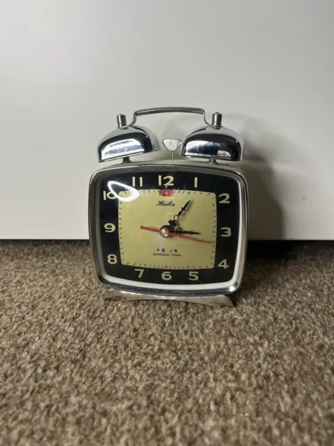 Vintage Alarm Hailix Clock Shanghai China Chinese Mechanical Rare Prop 50s 60s