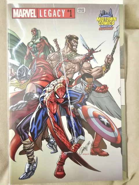 Marvel Legacy 1 J Scott Campbell Midtown Gatefold Variant Nm Spiderman