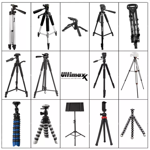 Ultimaxx Full Size Swivel Quick Release Lightweight Tripod All Sizes for DSLR