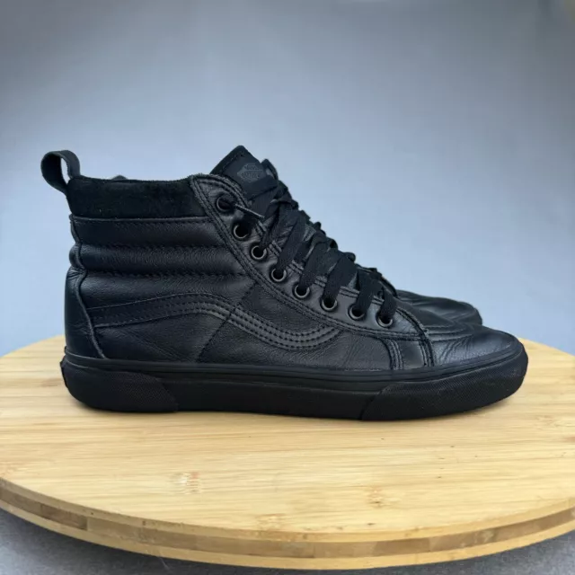 VANS SK8-HI MTE Sneakers Men's 9.5 All Black Leather Mid Skateboard ...