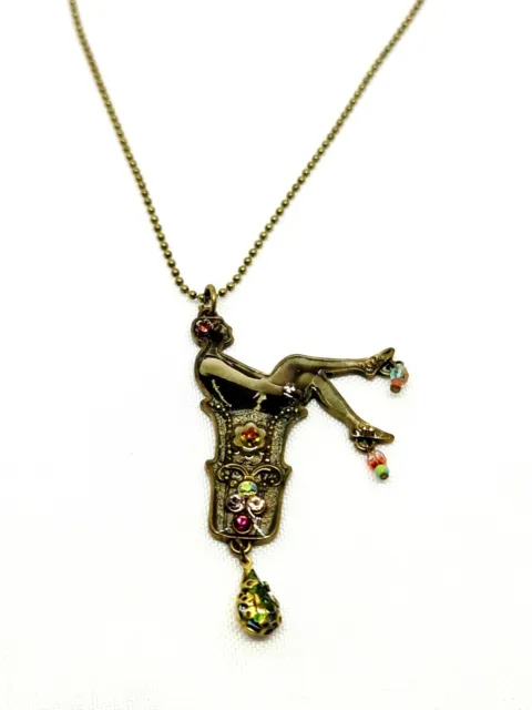 Lovely Necklace By Michal Negrin Enamel Work With Crystal Touches 0091