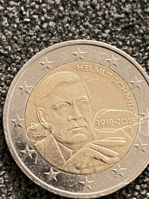 2 Euro Münze Helmut Schmidt 1918 Bis 2015 Wert 2 EURO FEHLPRÄGUNG Gedenkmünze 2015 J Helmut Schmidt 1918 - 2015 BRD