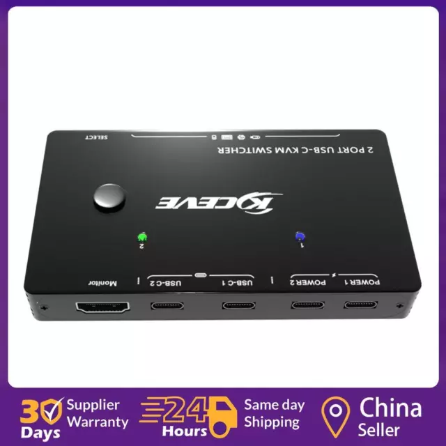 2 Ports USB KVM Switch Adaptive EDID 4K 60Hz USB KVM Switch Splitter for Windows