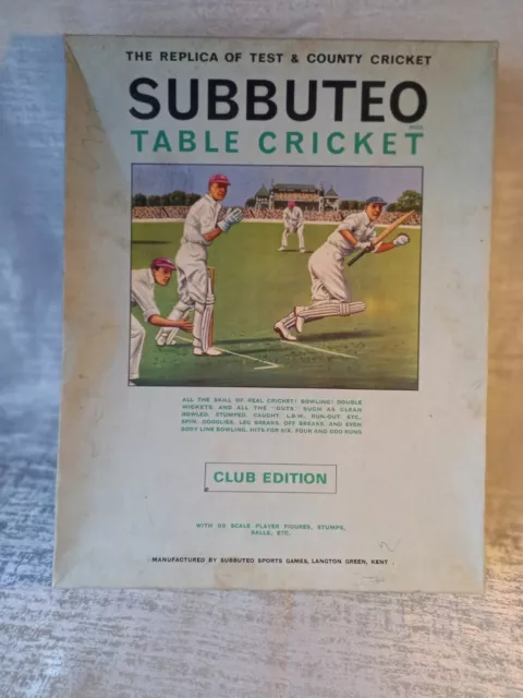 Subbuteo Table Cricket Club Edition 1969/70 Vintage (Newport)