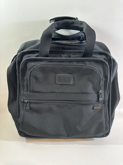 TUMI Alpha Rolling Laptop Briefcase Bag Ballistic Overnight Suitcase 2214D3 BLK