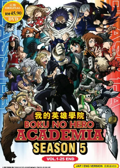 Boku no Hero Academia (Season 1-5: VOL.1 - 113 End + 3 Movie) ~ English  Version