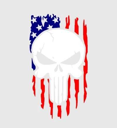 Mirrored Set Punisher Distressed American Flag Decal – Vinyl Sticker For Car Truck Window