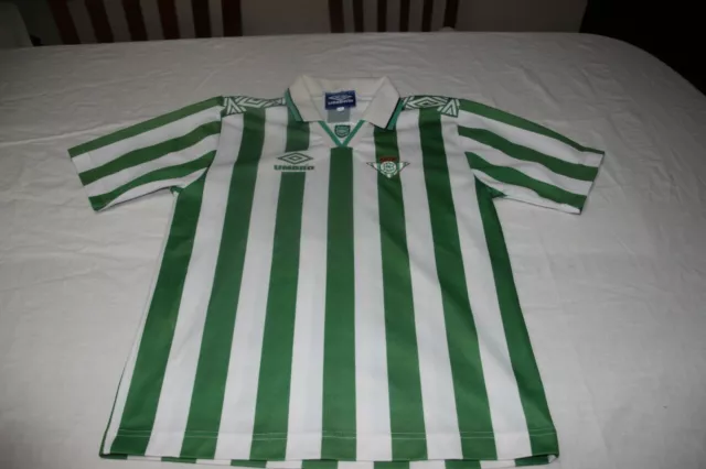 CAMISETA OFICIAL REAL BETIS 1994-95 MARCA UMBRO TALLA 3 que es NIÑO 9 (STOSIC)