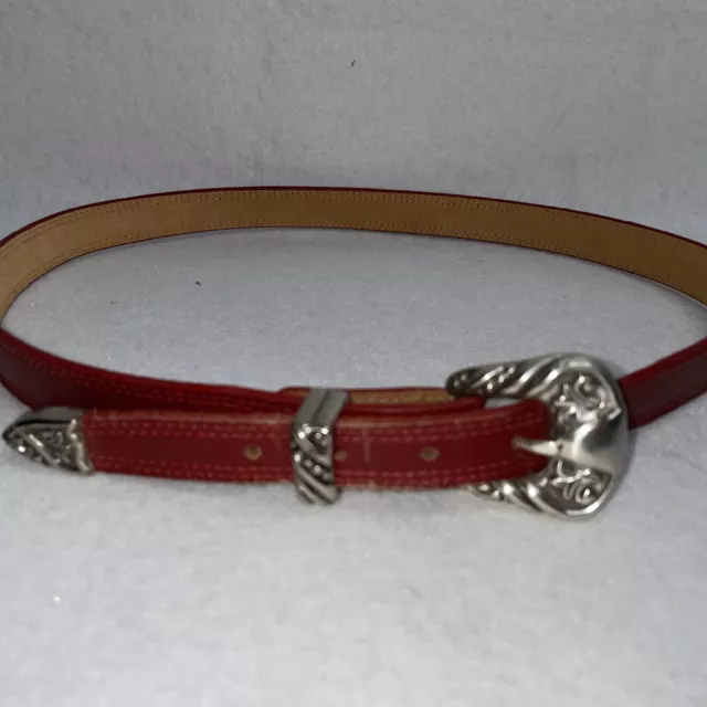 Nocona Western Mens Belt Leather Tooled Size 36