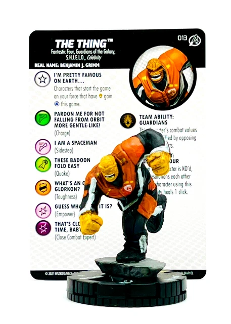 Marvel Heroclix The Thing #013 Common w/ Card Avengers Fantastic Four Empyre Set