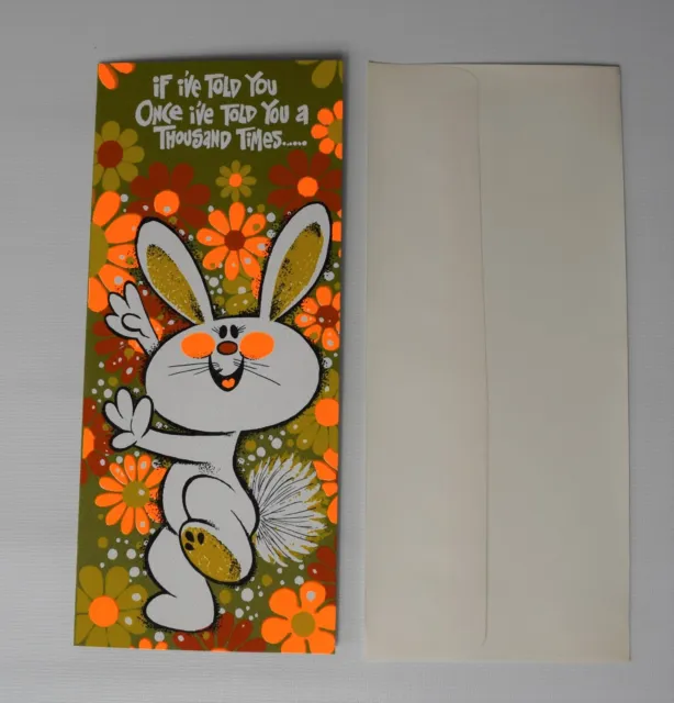 Greetings Cards  Mr Rabbit Vintage 60s/70sFunny Love Message Wishing Cards Humor 3