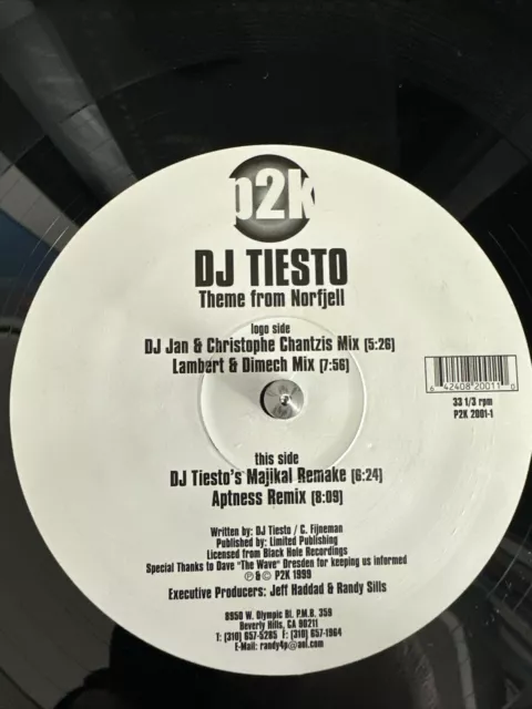 DJ Tiesto - Theme From Norefjell - 12” Vinyl.  1999. P2K Promo