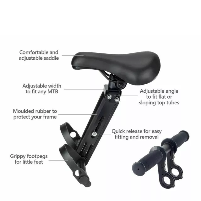 Child MTB Bike Seat Soft Baby Seat Armrest Mountain Bicycle Frame Quick Release 3