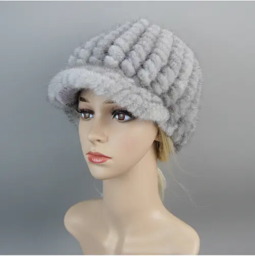 Hot Sale Luxury Women Real Mink Fur Hat Cap New Snow Unisex Mink Fur Beret Hats