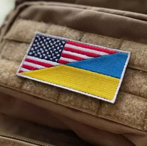 Ukrainian Army Morale Patch UKRAINE+ESTONIA Flag Tactical Badge