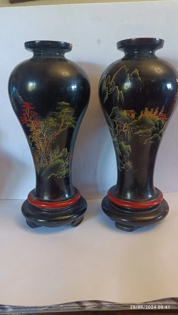 PETIT VASE CHINOIS Laque Dessin De Poisson EUR 10,00 - PicClick FR