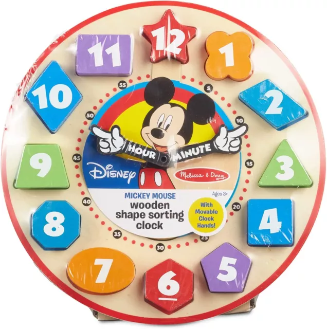 Melissa & Doug Disney Mickey Mouse Wooden Shape Sorting Clock