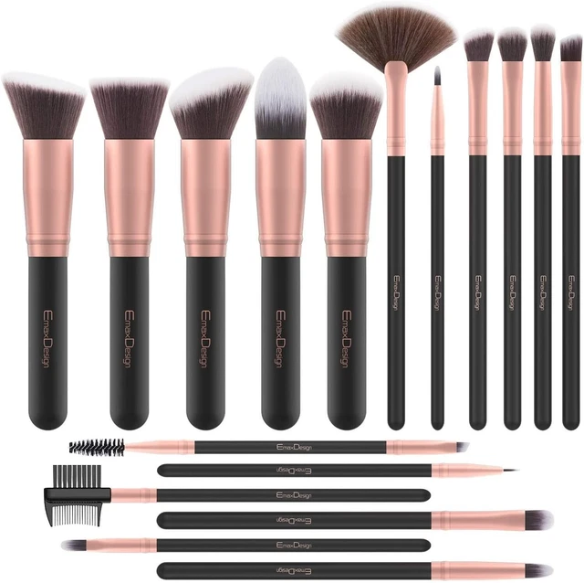 Pennelli Make Up EmaxDesign 17 pezzi Set di pennelli per trucco Fondotinta Cipri