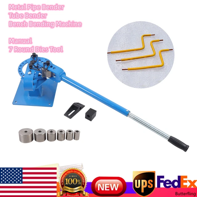 Metal Pipe Bender Industrial Bench Top Bending Machine 1"-3" 7*Round Dies