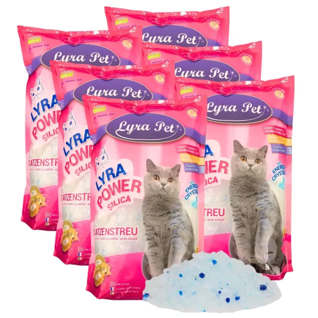 6 x 5 L = 30 L Lyra Power Silikat Katzenstreu Cat  staubfrei klumpfrei Lyra Pet®