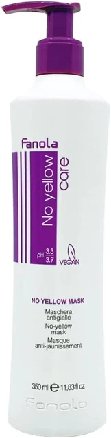 Fanola sin máscara amarilla, máscara antiamarilla para cabello rubio sano y vital, tonos