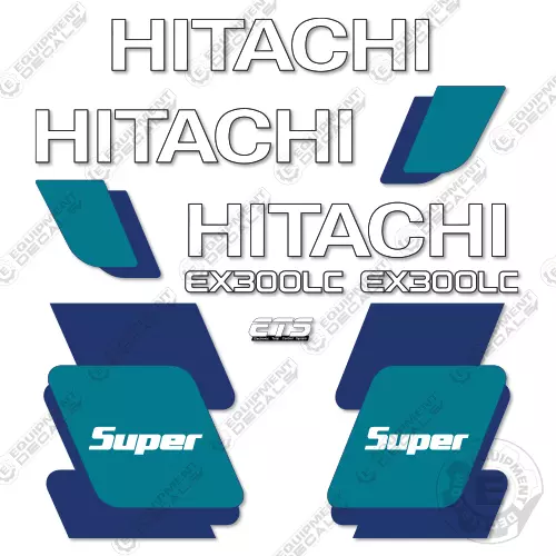 Hitachi EX300LC-3 Decal Kit Excavator - 7 YEAR OUTDOOR 3M VINYL!